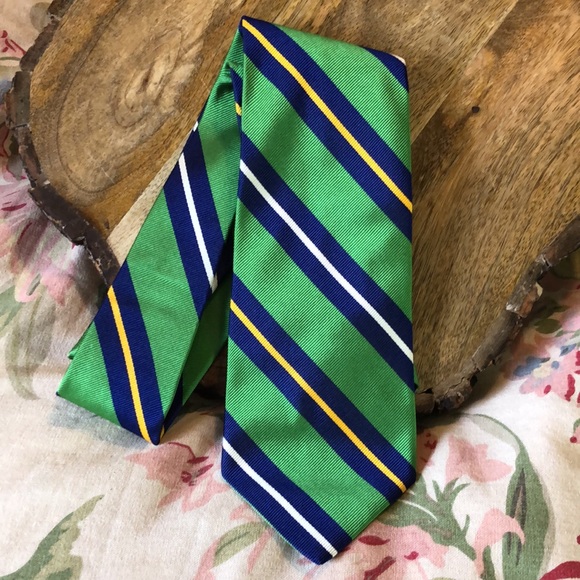 Vtg RALPH LAUREN Tie Diagonal Stripe Silk ITALY Made PREPPY Classic Business - Picture 10 of 14